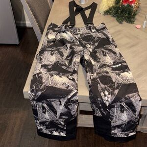 Spider Black Grey White Snow Bibs